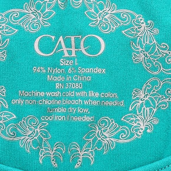 Cato Green Blue Round Neck Sleeveless Tank Top Large Lightweight Stretchy Soft - Picture 4 of 4